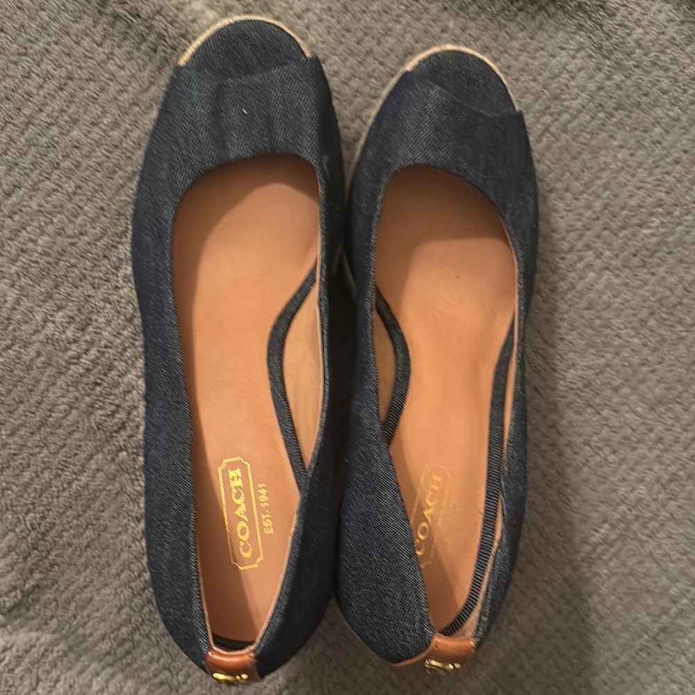 Coach denim wedges